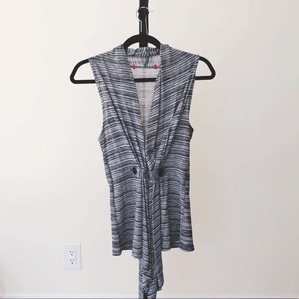 Draped Stripe Jersey Vest